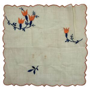 Embroidered Green Sheer Bridesmaid Handkerchief Wedding Cottage Core Vtg READ